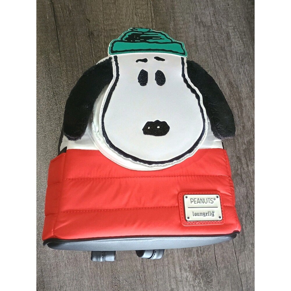 Snoopy Woodstock Peanuts Snowy Day Loungefly Mini Backpack New Red Black White
